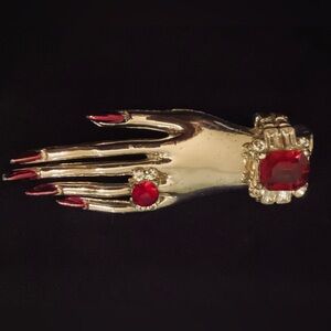 #204 Vintage Jeweled Hand Brooch Attributed to Coro